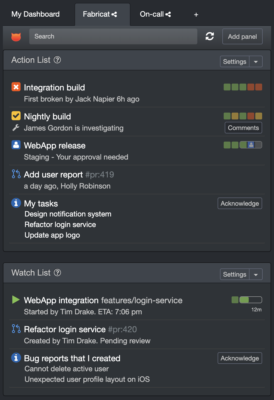 CatLight builds dashboard